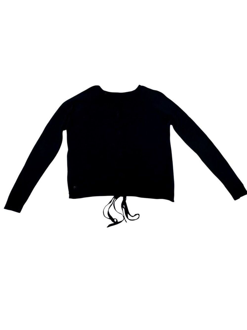 GUC Lululemon Women's Black Wool Knit Crew Neck Pullover Sweater Size 12